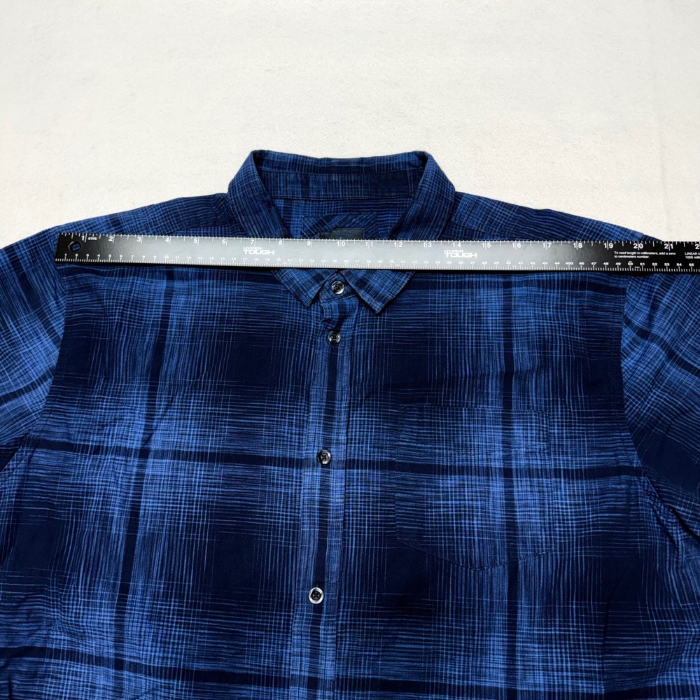 Prana Breathe Lukas Mens XL Blue Plaid Short Sleeve Button Down Casual Outdoor - Picture 5 of 14